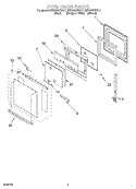 OVEN DOOR Diagram and Parts List for RBD306PDT11  Whirlpool Wall Oven