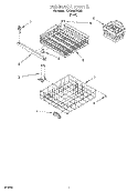 DISHRACK Diagram and Parts List for 7DU840CWDB1  Whirlpool Dishwasher