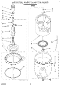 AGITATOR, BASKET AND TUB Diagram and Parts List for KAWE577BWH1  KitchenAid Washer