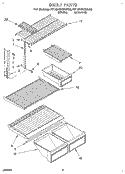 SHELF Diagram and Parts List for RT18HDXBW00  Roper Refrigerator