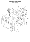 CONTROL PANEL Diagram and Parts List for GR465LXKS0  Whirlpool Range