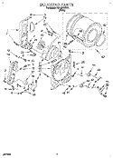 BULKHEAD Diagram and Parts List for RGL3612BW1  Roper Dryer