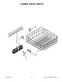 LOWER RACK PARTS Diagram and Parts List for KUDS35FBWH1  KitchenAid Dishwasher