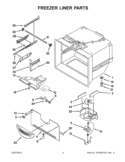 FREEZER LINER PARTS Diagram and Parts List for KRFC90100B5  KitchenAid Refrigerator