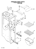 FREEZER LINER PARTS Diagram and Parts List for 7GS2FHAXTA00  Whirlpool Refrigerator