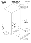 CABINET PARTS Diagram and Parts List for EV120FXMQ06  Whirlpool Freezer