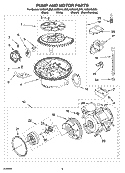 PUMP AND MOTOR PARTS Diagram and Parts List for KUDI01ILBT5  KitchenAid Dishwasher