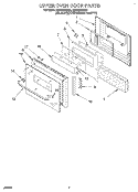 UPPER OVEN DOOR Diagram and Parts List for RB770PXBQ0  Whirlpool Wall Oven