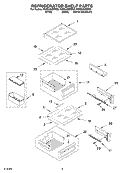 REFRIGERATOR SHELF PARTS Diagram and Parts List for KSSS48QMW00  KitchenAid Refrigerator