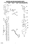 MOTOR AND ICE CONTAINER PARTS Diagram and Parts List for GD5SHAXNS03  Whirlpool Refrigerator