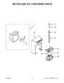 MOTOR AND ICE CONTAINER PARTS Diagram and Parts List for WRS537SIAF00  Whirlpool Refrigerator