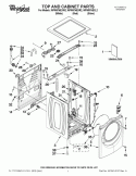 TOP AND CABINET PARTS Diagram and Parts List for WFW97HEXL2  Whirlpool Washer