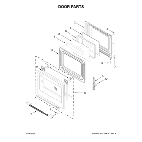 Part Location Diagram of W11756890 Whirlpool Door, Outer Assembly (Juniper)