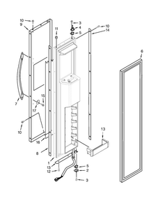 Freezer Door Parts Diagram and Parts List for KSSC48QVS10  KitchenAid Refrigerator