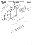 FRAME AND CONSOLE Diagram and Parts List for DU8400XX3  Whirlpool Dishwasher