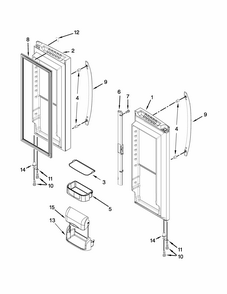 Refrigerator Door Parts Diagram and Parts List for 59679423410  Kenmore Refrigerator