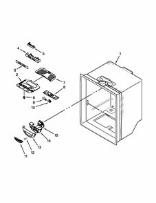 Refrigerator Liner Parts Diagram and Parts List for GB9FHDXWS09  Whirlpool Refrigerator
