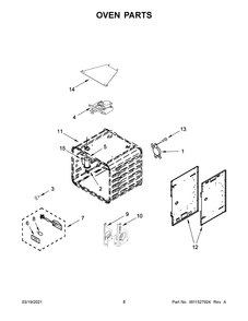 Oven Parts Diagram and Parts List for JDRP436HM01  Whirlpool Range