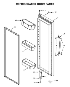 Refrigerator Door Parts Diagram and Parts List for WRS970CIHZ00  Whirlpool Refrigerator