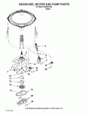 GEARCASE, MOTOR AND PUMP PARTS Diagram and Parts List for CAW9444XQ1  Whirlpool Washer