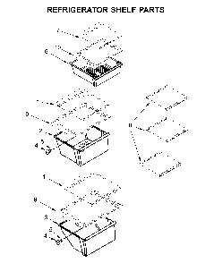 Refrigerator shelf parts Diagram and Parts List for 10651112711  Kenmore Refrigerator