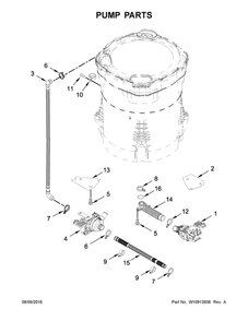 Pump Parts Diagram and Parts List for 11031632611  Kenmore Washer