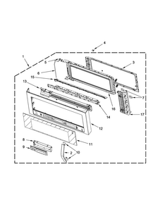 Door Parts Diagram and Parts List for WMH73521CB0  Whirlpool Microwave