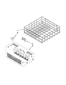 Lower Rack Parts Diagram and Parts List for WDT790SLYW2  Whirlpool Dishwasher