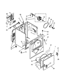Cabinet Parts Diagram and Parts List for 110C62102310  Kenmore Dryer