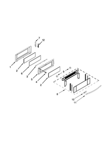 Upper Door Parts Diagram and Parts List for WGI925C0BS01  Whirlpool Range