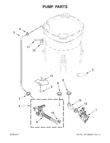 Pump Parts Diagram and Parts List for WTW8500DC3  Whirlpool Washer