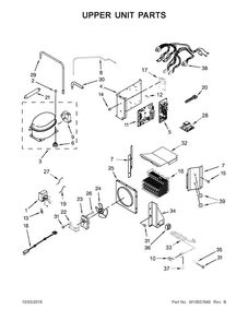 Upper Unit Parts Diagram and Parts List for KSSC48QVS06  KitchenAid Refrigerator
