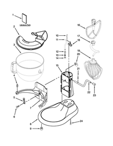 Base And Pedestal Unit Parts Diagram and Parts List for KSM7589PBK0  KitchenAid Mixer