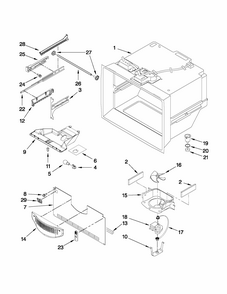 Freezer Liner Parts Diagram and Parts List for 59669289012  Kenmore Refrigerator