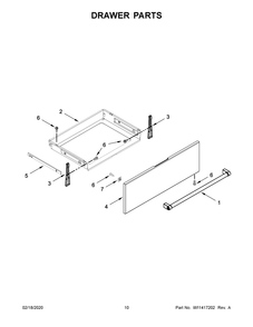 Drawer Parts Diagram and Parts List for KSGG700ESS2  Whirlpool Range