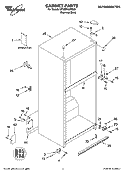 CABINET PARTS Diagram and Parts List for GT2SHKXMS00  Whirlpool Refrigerator