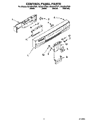 CONTROL PANEL PARTS Diagram and Parts List for GU2451XTST1  Whirlpool Dishwasher