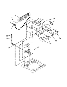 Controls And Water Inlet Parts Diagram and Parts List for 7MWTW1905DW0  Whirlpool Washer