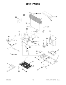 Unit Parts Diagram and Parts List for KRFC302EPA03  Whirlpool Refrigerator