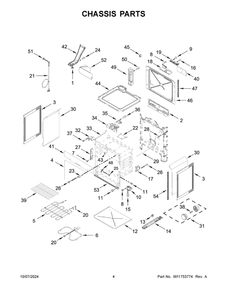 03 - Chassis Parts Diagram and Parts List for YWEE515S0LV3  Whirlpool Range