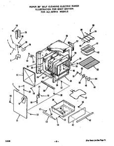 Body Diagram and Parts List for 2276*1A  Roper Range