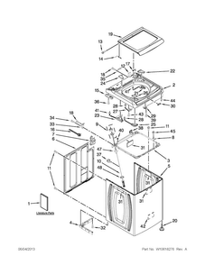 Top And Cabinet Parts Diagram and Parts List for WTW8540BW0  Whirlpool Washer
