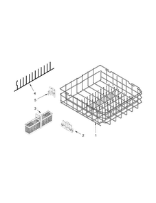 Lower Rack Parts Diagram and Parts List for KUDL15FXSS7  KitchenAid Dishwasher