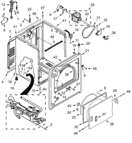 Cabinet Parts Diagram and Parts List for ZDGW7115RB0  Whirlpool Range