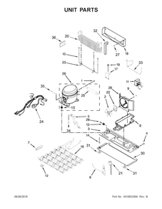 Unit Parts Diagram and Parts List for KRMF606ESS01  KitchenAid Refrigerator
