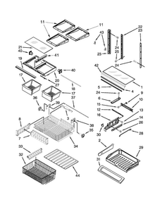 Shelf Parts Diagram and Parts List for WRF532SNBB00  Whirlpool Refrigerator