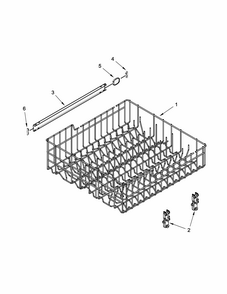Upper Rack And Track Parts Diagram and Parts List for 66513093N410  Kenmore Dishwasher