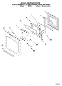 OVEN DOOR Diagram and Parts List for KEMC307KBS0  KitchenAid Microwave Oven Combo