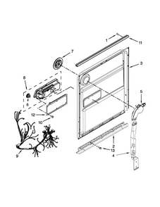 Inner Door Parts Diagram and Parts List for 66513692N410  Kenmore Dishwasher