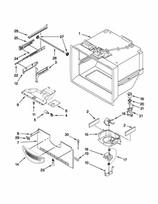 Freezer Liner Parts Diagram and Parts List for 59669283014  Kenmore Refrigerator